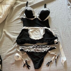 3WISHES SEXY FRENCH MAID LINGERIE COSPLAY